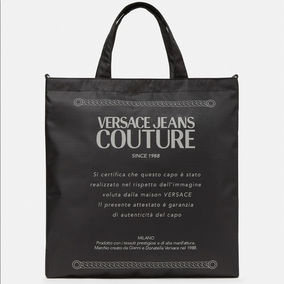 Versace Jeans Collection Handbags - Versace Jeans Etichetta Print Tote Bag